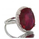 14kt Gold 12.37 ct Ruby & Diamond Ring