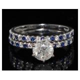 14kt Gold 1.65 ct Diamond & Sapphire Bridal