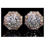 14kt Rose Gold 1.00 ct Diamond Stud Earrings