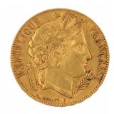 1851 French 20 Franc Cerus Gold Coin