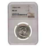 1958 D MS64 - Franklin Silver Half Dollar