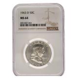 1963 D - MS64 Franklin Silver Half Dollar