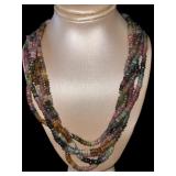 Genuine Watermelon Tourmaline Beaded Necklace