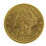 1901 BU Liberty Head $20.00 Gold Double Eagle