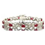 Genuine 5.00 ct Ruby & Diamond Accent Bracelet