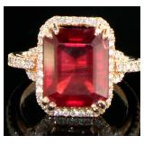14kt Gold 8.84ct Ruby & Diamond Ring