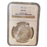1891 Philadelphia MS63+ Morgan Silver Dollar