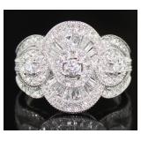 14kt Gold Natural Amethyst & Diamond Cocktail Ring