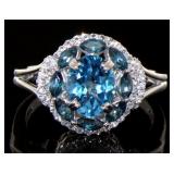 Oval 3.20 ct Swiss & London Blue Topaz Ring