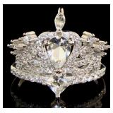Gorgeous Elegant White Sapphire Crown Ring