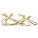 10kt Gold Diamond Cross Earrings