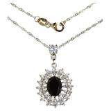 Elegant Black & White Topaz Designer Necklace
