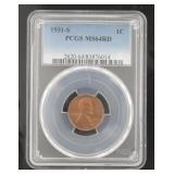 1931-S MS64RD Lincoln Copper Cent *Rare