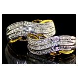 Two Tone Baguette Diamond Earrings