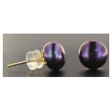 14kt Gold 8 mm Tahitian Pearl Earrings
