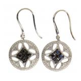 Genuine 1/4 ct Black Diamond Designer Earrings