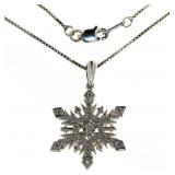 Beautiful Large Diamond Snowflake Necklace