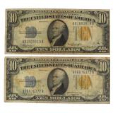 1934 WWII Yellow Seal $10.00 Silver Certificate