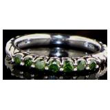 Genjine 1/2 ct Green Diamond Anniversary Ring