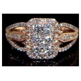 10kt Rose Gold 1.00 ct Emerald Cut Diamond Ring