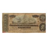 1864 Confederate States $20.00 Large Currency