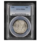 1942 MS64 Walking Liberty Silver Half Dollar
