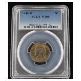 1949-D MS66 GEM Jefferson Nickel *Rare Find