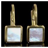 10kt Gold Natural Mother Of Pearl Earrings