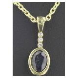 Natural Bezel Set 2.00 ct Sapphire Necklace