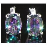 Oval Cut 2.00 ct Mystic Topaz Solitaire Earrings