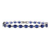 Elegant Oval 21.00 ct Sapphire Tennis Bracelet