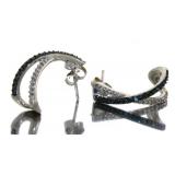 Natural 1/4 ct Black & White Diamond Earrings