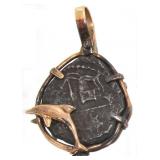 14kt Gold Pirate Shipwreck Recovery Coin & Bezel