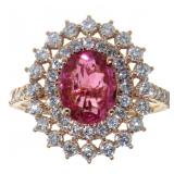 14K Rose Gold 2.33 ct Tourmaline & Diamond Ring
