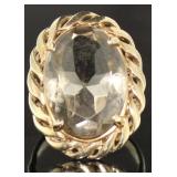 14kt Gold Oval 11.30 ct Natural Quartz Ring
