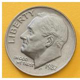 1982 (No P Mint Mark) Roosevelt Dime *Rare