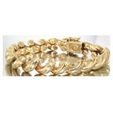 10kt Gold Large 9 mm Wave Bracelet *Heavy