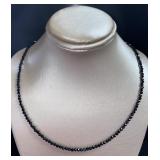 Natural 2.5mm Black Spinel 18" Necklace