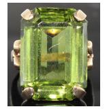 10kt Gold Antique 22.30 ct Green Tourmaline Ring