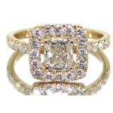 14kt Gold 1.79 ct Cushion Cut Diamond Ring