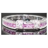 14kt Gold Natural Pink Sapphire & Diamond Ring