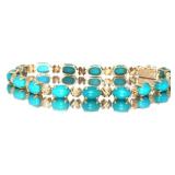 14kt Gold Natural Turquoise Estate Bracelet