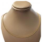 14kt Gold Elegant 17" Omega Style Necklace