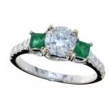 14kt Gold 1.60 ct Emerald Diamond Ring