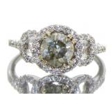 14kt White Gold 1.56 ct Round Diamond Ring