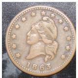 1863 Army & Navy Copper Civil War Token