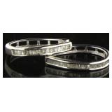 Stunning 1.00 ct Baguette Diamond Hoop Earrings