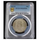 1952-D MS65 FBL GEM Franklin Silver Half Dollar