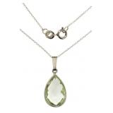 Pear Cut 6.05 ct Natural Green Amethyst Pendant