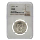 1962 D MS64 - Franklin Silver Half Dollar